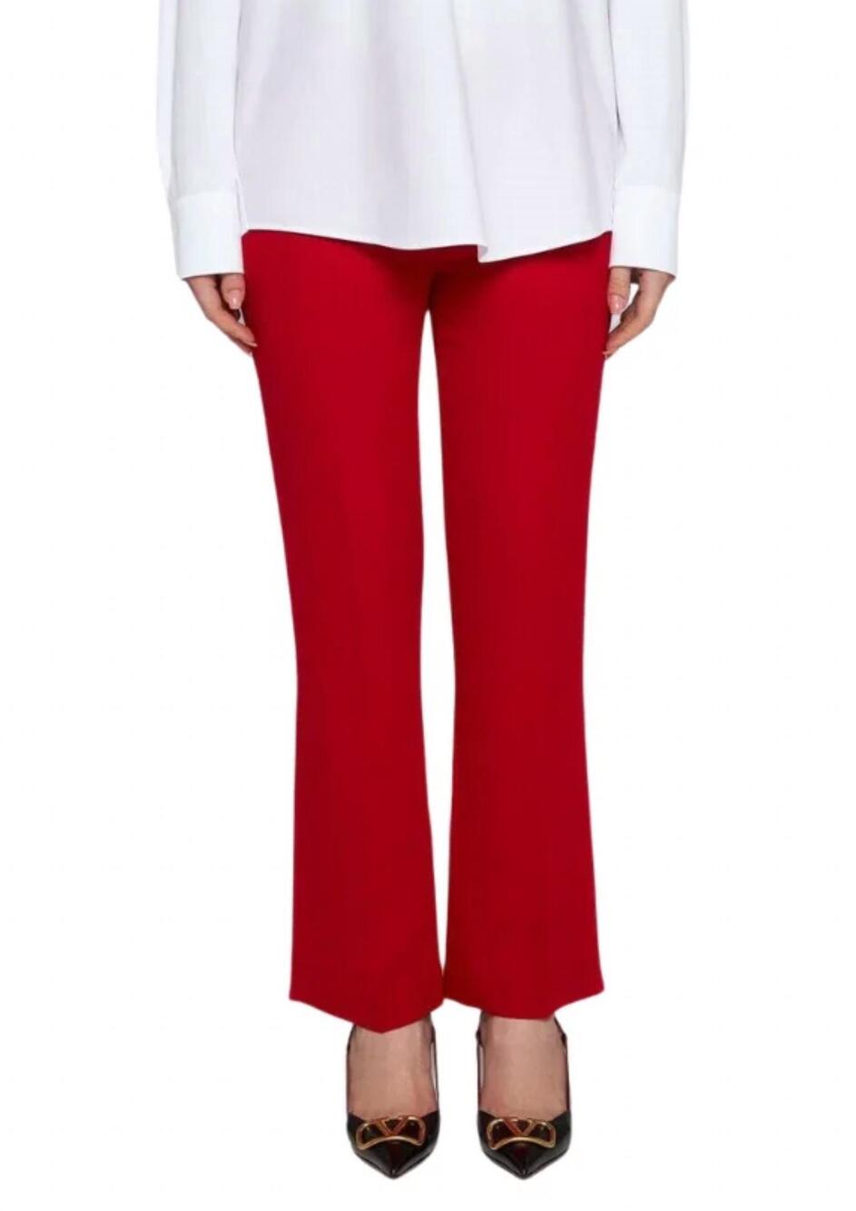 NEW VALENTINO GARAVANI tailored kick flare trousers in rosso